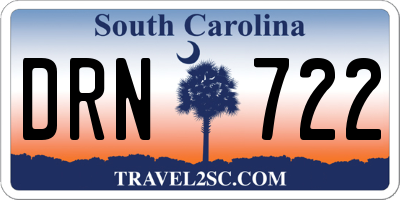 SC license plate DRN722