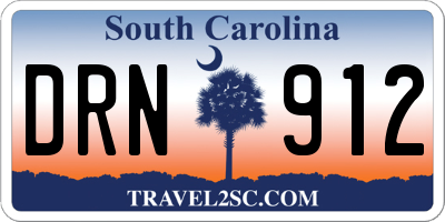SC license plate DRN912