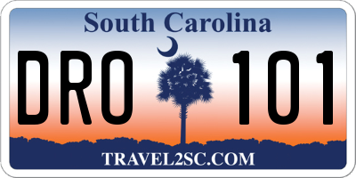 SC license plate DRO101