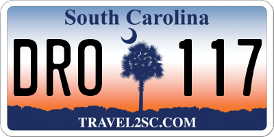 SC license plate DRO117