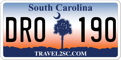 SC license plate DRO190