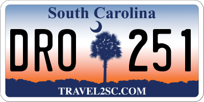 SC license plate DRO251