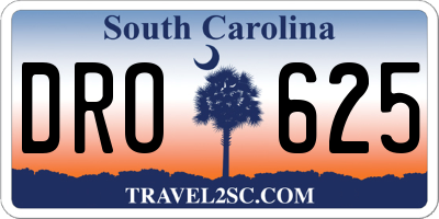 SC license plate DRO625