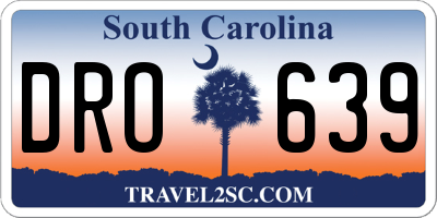 SC license plate DRO639