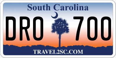 SC license plate DRO700