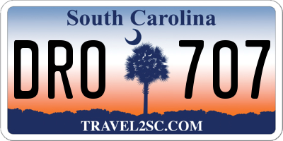 SC license plate DRO707