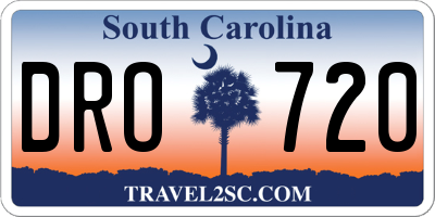 SC license plate DRO720