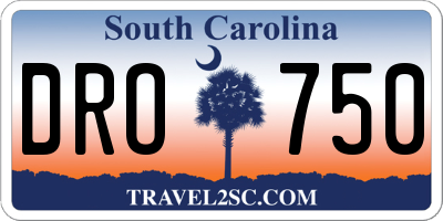 SC license plate DRO750