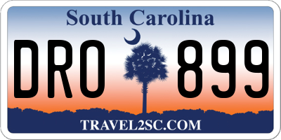 SC license plate DRO899
