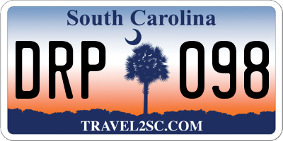 SC license plate DRP098
