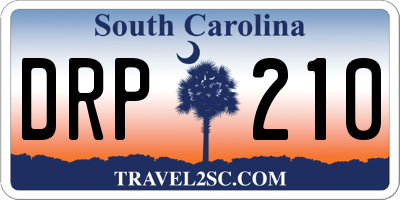 SC license plate DRP210