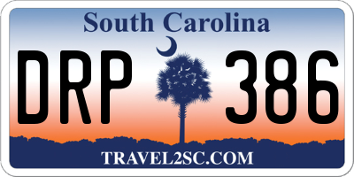 SC license plate DRP386