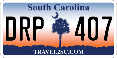 SC license plate DRP407