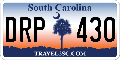 SC license plate DRP430