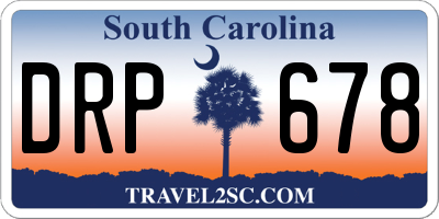 SC license plate DRP678