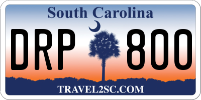 SC license plate DRP800