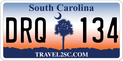 SC license plate DRQ134