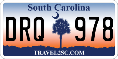 SC license plate DRQ978