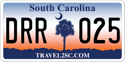 SC license plate DRR025