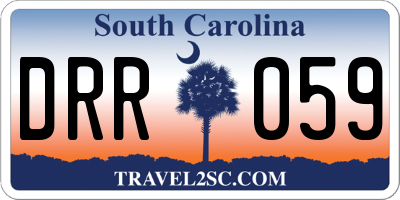 SC license plate DRR059