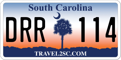 SC license plate DRR114