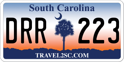 SC license plate DRR223