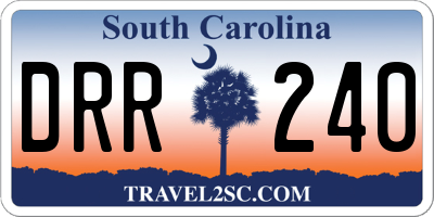 SC license plate DRR240