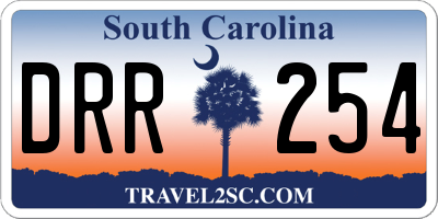 SC license plate DRR254