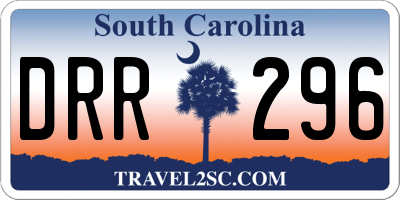 SC license plate DRR296