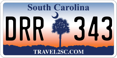 SC license plate DRR343