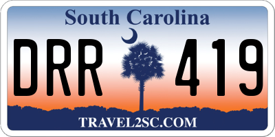 SC license plate DRR419