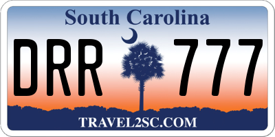 SC license plate DRR777