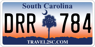 SC license plate DRR784