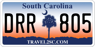 SC license plate DRR805