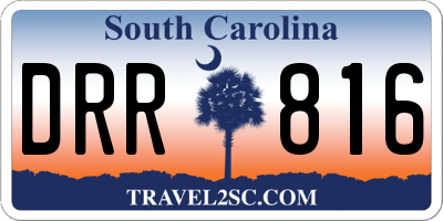 SC license plate DRR816