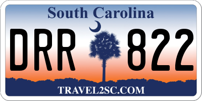SC license plate DRR822
