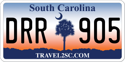 SC license plate DRR905