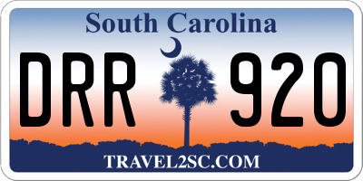 SC license plate DRR920