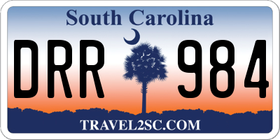SC license plate DRR984