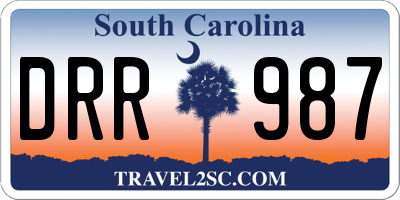 SC license plate DRR987