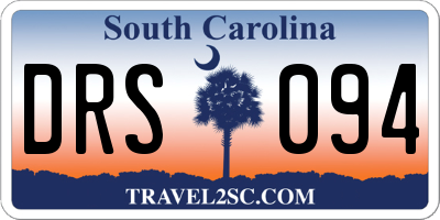 SC license plate DRS094