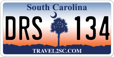 SC license plate DRS134
