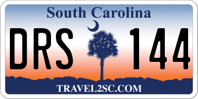 SC license plate DRS144