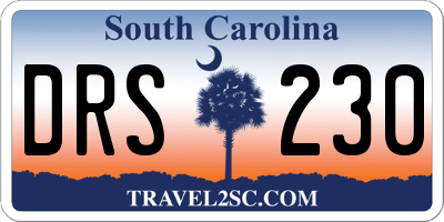SC license plate DRS230