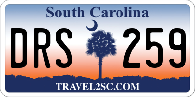 SC license plate DRS259