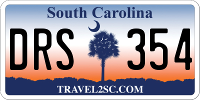 SC license plate DRS354
