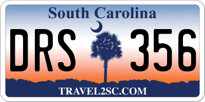 SC license plate DRS356