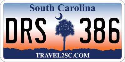 SC license plate DRS386