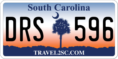 SC license plate DRS596