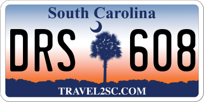 SC license plate DRS608